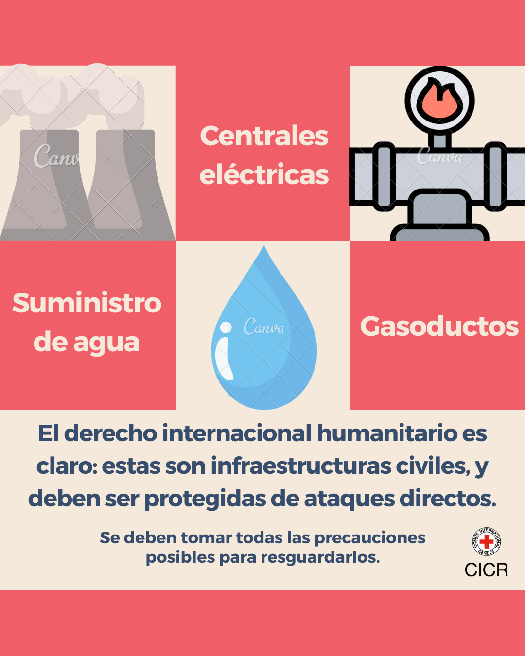 Water supplies, gas pipelines, power plants: International humanitarian law (IHL) is clear:  these are civilian infrastructures, and they must be protected from direct attacks. 